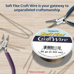 Soft Flex 26 Gauge Craft Wire - 27 Meters - Jewelry Wire with Tarnish Resistant Silver Plating - style: Vintage Bronze