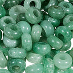 TUMBEELLUWA 40pcs Crystal Stone Large Hole Beads for Jewelry Making Macrame Beads for Hair Braids(14mmx8mm), Tiger's Eye + Rose Quartz + Green Aventurine + Rock Crystal - color: Brown+Pink+Green+White