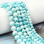 45pcs 8mm Natural Blue Rain Flower Gemstone Beads Energy Healing Crystal Round Loose Stone Beads for Jewelry Making, DIY Bracelets Necklaces - color: Blue Rain Flower, size: 8mm
