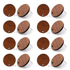 DoreenBeads 30Pcs Natural Wooden Stud Earrings Posts with Loop for Jewelry Making- Round Circle Wood Earring Posts with Ear Backs for Women DIY Earring Making Personalized Jewelry Findings - color: Round Circle