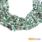 GEM-Inside 7-8MM Gemstone Green Opal Gravel Beads Strands 34 Inches - color: Green Opal