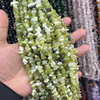 200pcs Natural Chip Stone Beads Gemstone Healing Crystal Loose Rock Bead Irregular Glass Seed Charm Beads Drilled DIY for Jewelry Bracelet Necklace Earrings Making Crafting Supplies (Green Jade 5-8mm) - color: Green Jade