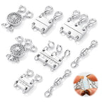 GEMQUEEN Multi Magnetic Necklace Clasps and Closures : White Gold Plated Magnet Jewelry Layering Clasp for Necklaces Multiple Magnets Bracelet Helper Necklace Extenders 8PCS - color: White Gold Plated - 8PCS