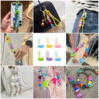 Beadthoven 20pcs Big Letter L Beads Large Hole Bubble Alphabet Acrylic Beads Charm Iridescent Plastic L Shape Loose Chunky Spacers for Jewelry Making Bracelet Necklace Keychains Shoelaces Crafts - color: L
