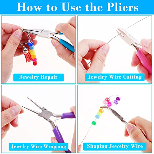 shynek 4pcs Jewelry Pliers Tools Kit for Crafts, Wire Wrapping, Jewelry Making Supplies - style: Set of 4