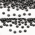 Yochus 1000pcs Black Mixed Round Acrylic Letter Beads 4x7mm White Alphabet Number Beads for Jewelry Making and DIY Bracelets - color: Black/White Letter&Number, size: 4x7mm