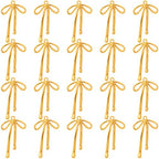 PAGOW 20pcs Bow Charm for Jewelry Making, Gold Plated Alloy Bow Tie Charm with Hole, Cute Bowknot Dangle Connector Pendant for Necklaces, Bracelets, Earrings, DIY