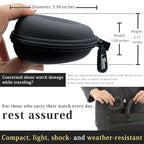 Watch Travel Case, Shock-Tested Single Watch Case for Wristwatches & Smart Watches, Black - color: Black