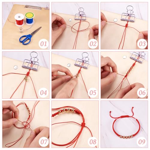 Pandahall 150 Yards Nylon Beading Cord 0.5mm Braided Nylon Thread String Chinese Knotting Cord with Plastic Spool for DIY Craft Jewelry Making (Blue)