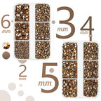 qiipii 3060PCS Retro Brown Resin Rhinestones for Crafting Coffee Flatback Jelly Resin Stones 2mm 3mm 4mm 5mm 6mm Non-Hotfix Old Copper Gems Stones Diamonds Crystals for Tumblers Mugs Bottles Crafts - color: Copper