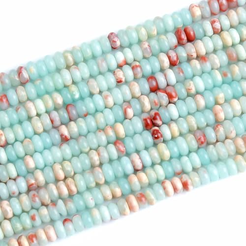 150PCS 2x4mm Blue Jasper Rondelle Beads Natural Abacus Disk Stone Beads Round Loose Spacer Gemstone Beads for DIY Bracelet Necklace Jewelry Making - color: Blue Jasper, size: 2x4mm Abacus Disk