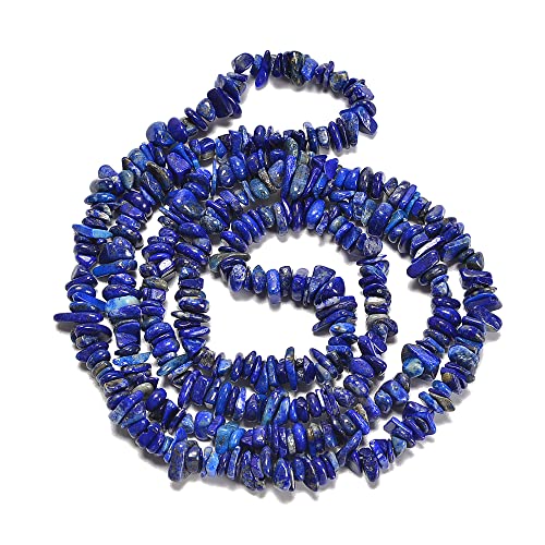 7-8mm Natural Blue Lapis Lazuli Gemstone Chips Loose Beads Semi Precious for Jewelry Making DIY Handmade Craft Supplies 1 Strand per Bag Approxi 34" - color: Blue Lapis Lazuli Chips