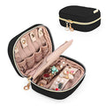 Teamoy Mini Jewelry Travel Case, Storage Organizer Bag for Earrings, Necklace, Rings, Black - color: Black