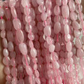 6-8mm Natural Rose Quartz Nuggets Oval Free Tumbled Pebble Semi Precious Gemstone Loose Stone Beads Approx 15.5 inch for DIY Jewelry Making - color: Rose Quartz