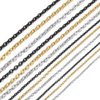 Topacket 33Feet Black Stainless Steel Necklace Chains Cable Link Chains for Jewelry Making DIY Craft Kit with Lobster Clasps Jump Rings - color: Black, size: 1.0mm