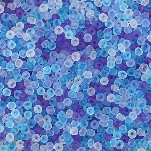Blue Pony Beads, 2 Pack of 2mm Glass Round Craft Beads for DIY Jewelry Making, Bracelet, Key Chain, Hair Decor - color: Blue