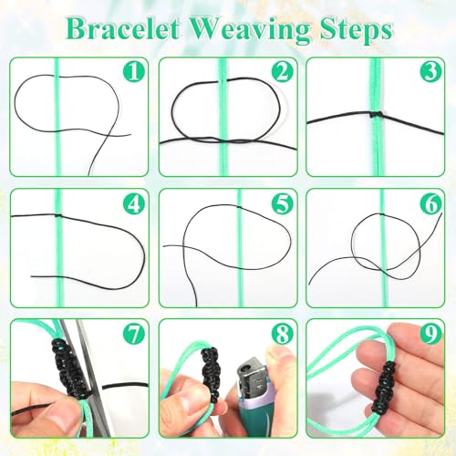 Satin Rattail Cord, Anezus Black Nylon Cord Silky Trim Beading String for Braided Bracelets, Pendants Necklace, Macrame Keychains, Lanyards, Drawstring Bags, Jewelry Making Crafts, Sewing Projects - style: Black