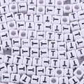 1000Pcs White Acrylic Letter Beads 6x6mm Letter T Cube Alphabet Beads for DIY Bracelet Necklace Jewelry Making - color: Letter-T