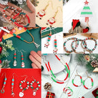 2009pcs Christmas Clay Beads Bracelet Making Kit, Gold Beads Clay Bead Charms for Jewelry Making DIY Bracelet, Necklace, Earring, Arts Crafts DIY Gifts Christmas Gifts - color: 3 Christmas model