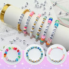 Amaney 810pcs Square Letter Beads 6x6mm Acrylic Alphabet Letter Beads White with Black Letters for Jewelry Making Bracelets Necklaces Key Chains - color: White&Heart, size: 6x6mm