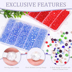 850Pcs 4/6/8/10mm Crystal Glass Beads for Jewelry Making Faceted Rondelle Flat Beads for Bracelets Necklace Earrings DIY Crafts(White Crystal AB Bead) - color: White AB