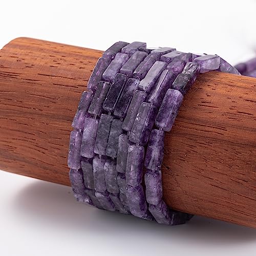 Natural Amethyst Rectangle Tube Beads 4x13mm 38cm/str Loose Semi Gemstone Stone Beads for Making Bracelets Necklace Earrings - color: Amethyst, size: 4x13mm Rectangle