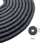 QiQnHngD 10 Strands Clay Bead for Friendship Bracelets, Heishi Beads for Bracelet Stack, Earth Tone for Adults (Black) - color: Black