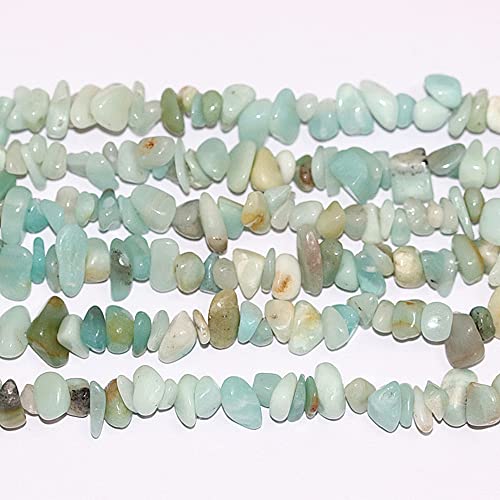 5-8mm Natural Amazonite Gemstone Chips Loose Beads Semi Precious for Jewelry Making DIY Handmade Craft Supplies 1 Strand per Bag Approxi 34" - color: Amazonite Chips