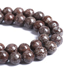 10MM 38PCS Natural Stone Brown Snowflake Jasper Obsidian Loose Beads for Jewelry Making DIY Bracelet - color: Brown Snowflake, size: 10mm