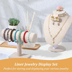 2 Pcs Jewelry Display Set Necklace Mannequin Bust T Bar Bracelet Holder for Earring Necklace Ring Display