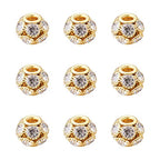 Craftdady 30Pcs 12mm Crystal Rhinestone Rondelle Spacer Beads Golden Disco Ball Loose Beads for Jewelry Making - color: Golden-12x10mm