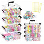 Stackable Bead Storage Organizer, 88 Small Plastic Containers with Lids, 4-Layer Clear Bead Organizer Box, 3 Sizes, Portable, for Jewelry and Crafts - size: 4-Tier 8L+20M+60S