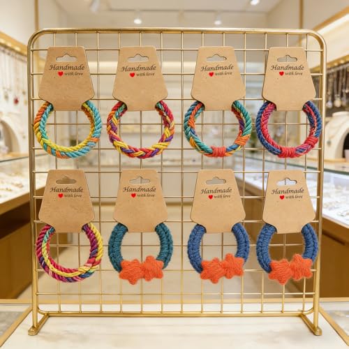 120PCS Sturdy Jewelry Display Cards - Self-Adhesive Necklace & Bracelet Packaging for Small Business, Keychain, Earring, Hair Band, and Scrunchies - color: 120Kraft paper