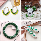 1000pcs Green Rondelle Crystal Glass Beads 2mm 4mm 6mm 8mm 10mm Mixed Sizes, Faceted Briolette Crystal Glass Spacer Beads for Jewelry Making with Container Box - color: Green