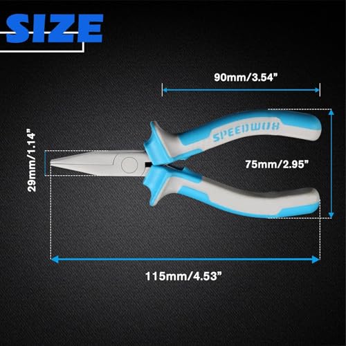 SPEEDWOX 4.5 Inches Flat Nose Pliers for Jewelry Making Smooth Jaw Pliers Wire Bending or Straightening Ring Opening Duck Bill Fine Pliers for DIY Jewelry Making Hobby Projects, MFN5-1393 - style: 5" Flat Nose Plier