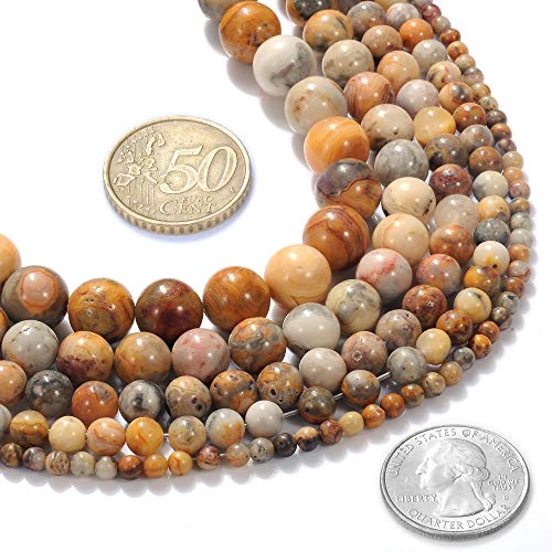 Natural Stone Beads 6mm Crazy Lace Agate Gemstone Round Loose Beads Crystal Energy Stone Healing Power for Jewelry Making DIY,1 Strand 15" - color: Crazy Lace Agate, size: 6MM