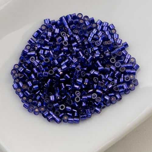 John Bead 25g Cylin Beads Dark Violet Silver Lined 11/0 Glass Cylindrical Seed Beads for Jewelry Bracelets Necklaces Earrings Making Embroidery - color: Dark Violet Silver Lined