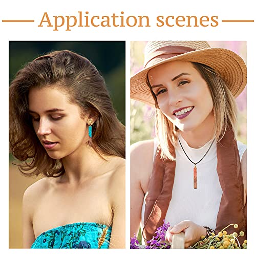 FASHEWELRY 20Pcs Resin Wood Earring Charms Rectangle Wooden Earring Blanks Bar Boho Charms for Jewelry Making Wooden Earring Pieces with Gold Foil - color: 0Rectangle-Mixed Color