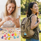 Keychain Charms Bulk 30pcs mixed Cute 3D Charms for Keychain Making for Bracelet Earring Jewelry Making DIY Crafts Includes Animal Food Fruit Flower Designs - color: Duck Mix