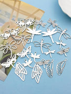 Youdiyla 110PCS Ancient Silver Dragonfly Series Pendant Jewelry Making DIY Keychain Earrings Pendant Various Design Charms for Jewelry Making Bracelets Necklace (SN11) - color: SN11