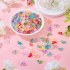 Beadthoven 240Pcs 12 Colors Butterfly Glass Crystal Beads Gold Sand Butterfly Lampwork Glass Beads Handmade Transparent Small Crystal Spacers for DIY Bracelet Necklace Earrings Jewelry Making Supplies - color: Butterflies Tiny