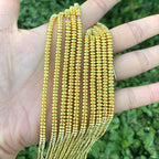 380pcs Adabele Grade A Natural Hematite Gold Plated Healing Gemstone 4mm x 2mm Small Round Rondelle Loose Beads Gem Stone Spacer for DIY Craft Jewelry Making GFC7-3 - color: Gold Plated Hematite, size: 4x2mm (380pcs/2 Strands)