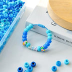 Plastic Pony Beads for Jewelry Making, 1200 Pieces, Multi-Color, 0.35 x 0.22 inch, DIY Craft Beads for Bracelets and Hair Braids (Aqua) - color: Aqua