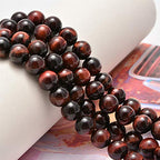 NCB 100pcs Genuine Gemstone Loose Beads 6mm Natural Stone Beads Round Real Energy Stones for DIY Jewelry Making Bracelet Necklace, Stretch Unisex (Red Tiger's Eye, 6mm 100Beads) - color: Red Tiger's Eye, size: 6mm 100Beads