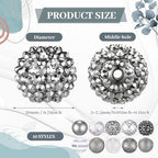 Ferreve 20 Pcs Chunky Bubblegum Beads 20mm Focal Pen Large Rhinestone Pearl Beads for DIY Beadable Pen School Jewelry Making Keychain Craft Making (Silver) - color: silver