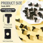FASHEWELRY 30Pcs Acrylic Letter T Beads with Large Hole Big Plastic Letter Blocks European Beads 3D Letters Chunky Vowel Initial Alphabet Bead for Key Chains Necklace DIY Arts Craft Projects - color: Black, size: T