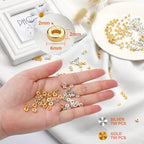 1500pcs 6mm Flat Round Spacer Beads Disc Loose Jewelry Making Beads for DIY Bracelet Necklace Earring Craft Supplies, Gold & Silver - color: Silver & Gold