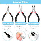 EUIQUE Jewelry Making Supplies Kits Repair Tools for Adults with Pliers, Wires, Necklace Chains, Findings and Helping Hands - color: Black