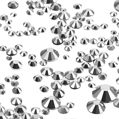 AD Beads 1440 Pieces Mixed Size No Hotfix Glue on Quality Glass Flatback Rhinestones Round Crystal Gems (29 Metallic Silver) - color: Labrador 29