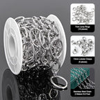 UMAOKANG 2 Meters Stainless Steel Jewelry Making Chains Bulk on Spool Oval Link Chain DIY Decorative Chain - color: Oval Silver